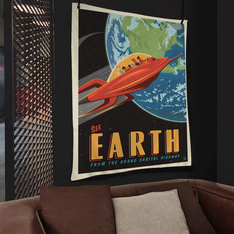 Anime-Wandteppich Outer Space Visions of The Future Travel Collection von bilibili, mehrfarbig, Textil - Bild 1