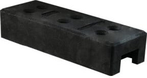 Schake Bauzaunfuß aus Kunststoffrecycling in Schwarz, B/T/H: 25,0 x 70,0 x 16,0 cm, mit 6 Löchern (Ø 42 mm) - Bild 1