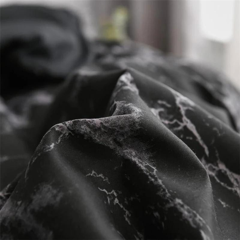 Bettwäsche-Set mit Marmormuster in Schwarz von Binchi Outdoor Product, ultraweiche Mikrofaser-Bettbezüge mit Reißverschluss, B/H: 173 x 229 cm - Bild 3