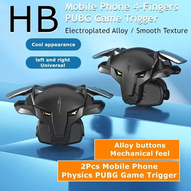 2 Stück Kanlennys Room Handy Spiel Trigger L1R1 für PUBG Shooter, ABS und Legierung Controller Tasten für iOS und Android, Schwarz - Bild 1