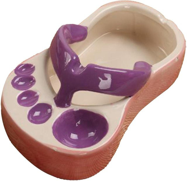 CosyHome Keramik Servierschale in Flip-Flops-Form, Pommes-Frites-Teller, Purple/Beige - Bild 1
