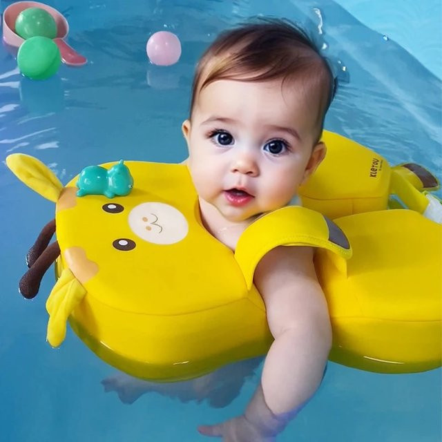 KLEYOU Aufblasbarer Schwimmring, Tiere, Gelb, Schaumstoff, ab 0 Jahre - Bild 1