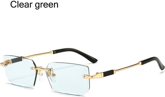 Yiran Health & Beauty Sonnenbrille, randlos, rechteckig, Unisex, grün - Bild 1