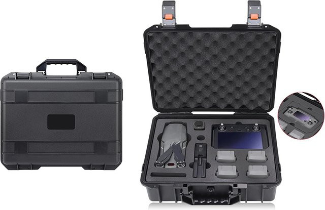 Wasserdichte Tragetasche in Schwarz für die DJI Mavic 2 Pro Zoom Smart Fernbedienung mit Bildschirm zur Aufbewahrung von Ladegerät und Batterien - Bild 1