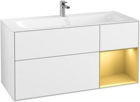 V&B Waschtischunterschrank Finion Wandbeleuchtung in Weiß lackiert, Breite: 119,6 cm, Tiefe: 49,8 cm - Bild 1