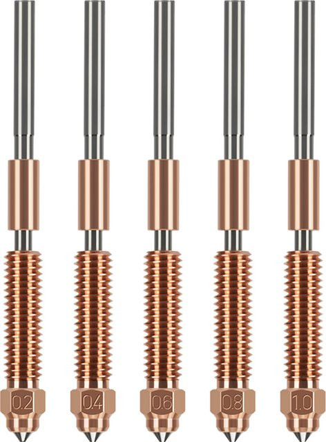 Creality Hochgeschwindigkeitsdruckdüse für FDM 3D-Drucker, hochtemperaturbeständig, Farbe: Silber, Düsenöffnungen: 0,2 mm / 0,4 mm / 0,6 mm / 0,8 mm / 1 mm - Bild 1