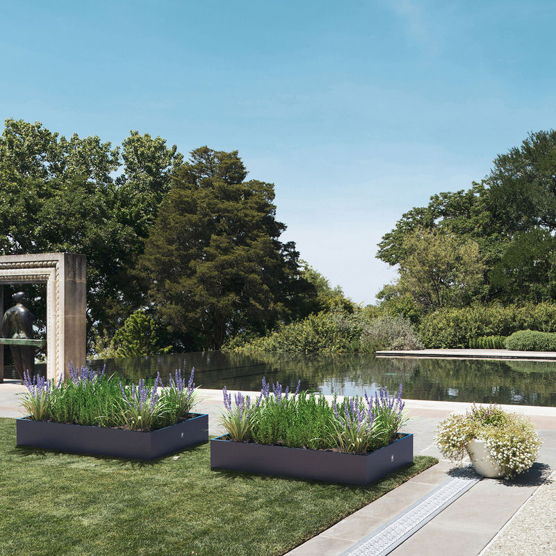 Herstera Garden Pflanzkübel Cube aus Metall in Anthrazit, B/T/H: 100 x 150 x 25 cm - Bild 3
