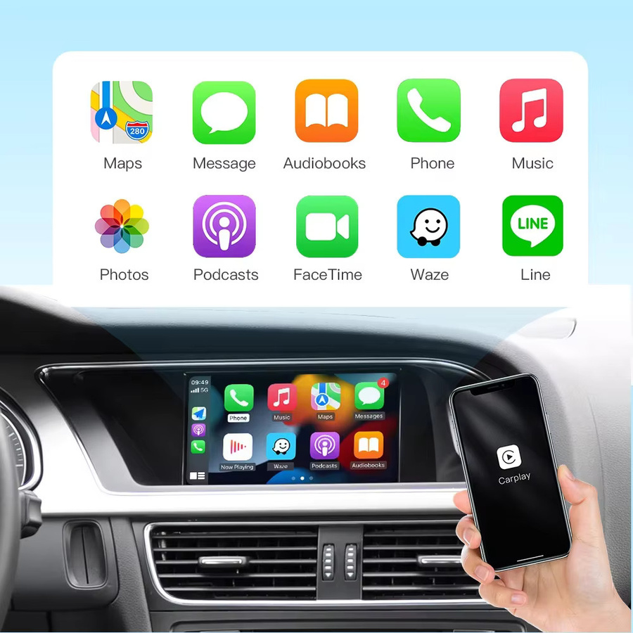 AUTOABC Kabelloses CarPlay und Android Auto Interface mit MMI 3G für Audi A4 B8, A5, Q5 und S5 (2009-2015) inklusive AirPlay, Mirror Link und Rückfahrkamera - Bild 4