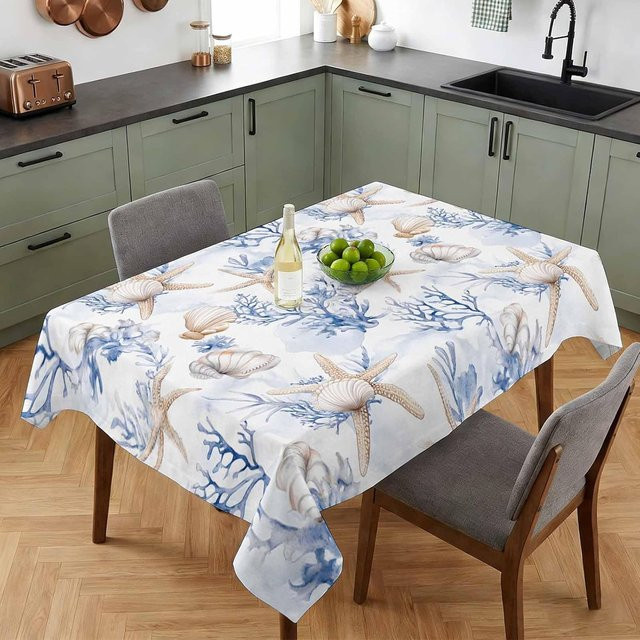 Rechteckige Tischdecke von JMG Household Supplies mit Sommer Ozean Motiv in Blau, B/B: 140 x 140 cm - Bild 1