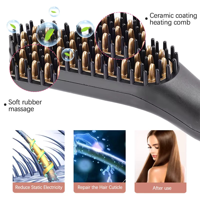 Elektrischer Heißer Kamm Haarglätter und Bartpflege, Herren - Bild 3