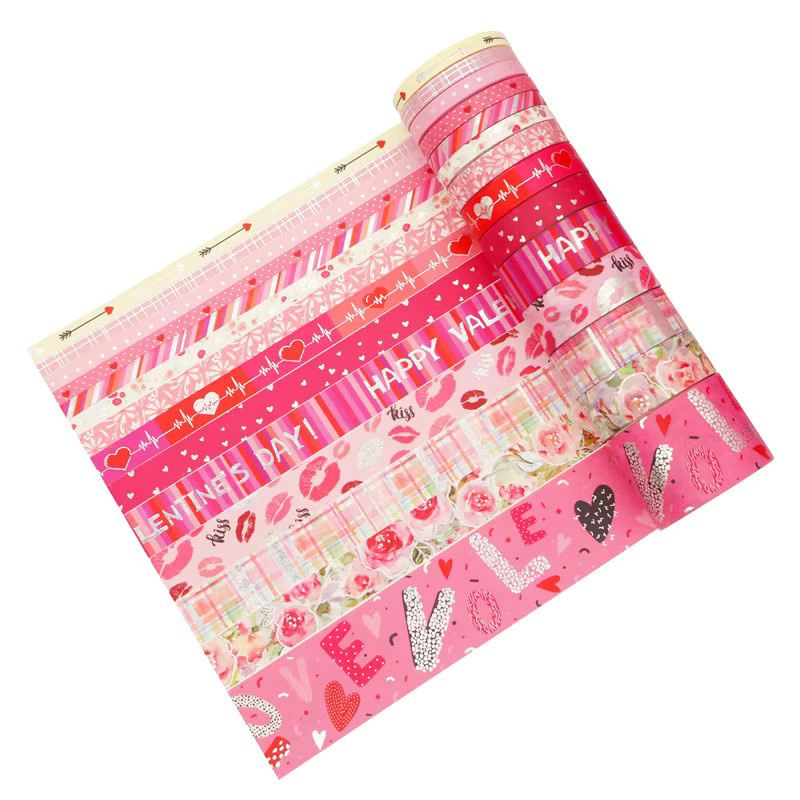 Washi Tape Set mit Goldfolie für Scrapbooking und DIY Collagen in Gold und Blau - Bild 2