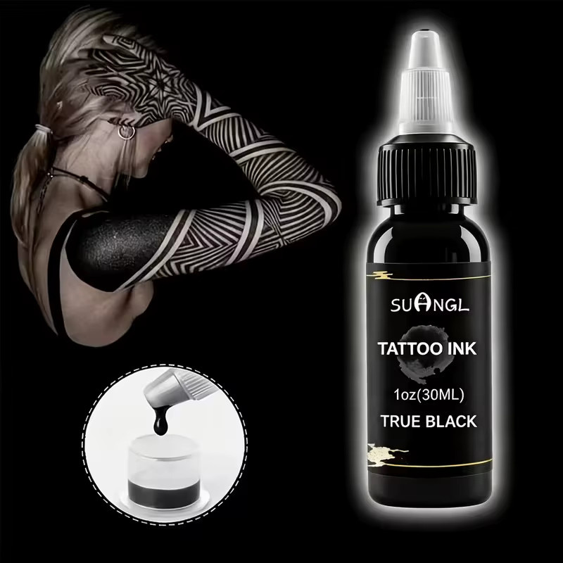 SUANGL Tattoo-Tinten-Set Schwarz Weiß, 1,01/2,03oz, mit 100 Bechern - Bild 3