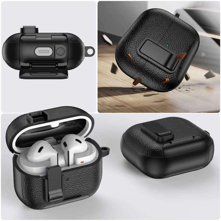 Samsung Kabellose Bluetooth-Kopfhörer-Hülle für Galaxy Buds 3 Pro, Buds 3 FE oder Buds 3 mit Handyhalterung, Schwarz - Bild 3