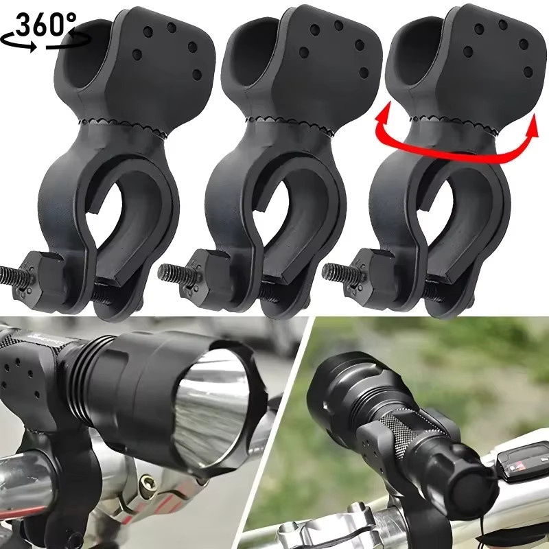 KDULIT Universal Fahrrad Lenkerhalterung für LED Taschenlampen mit 360 Grad Rotation, Schwarz - Bild 2