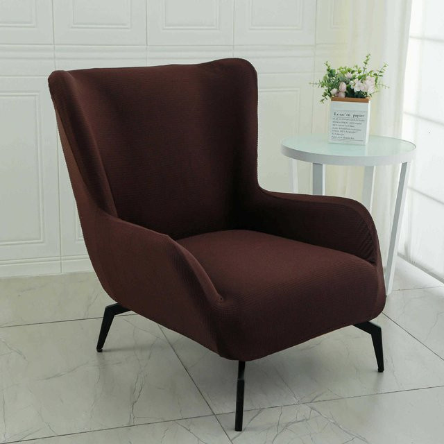Elastischer Sesselbezug von Yiran Furniture in Braun mit Karomuster, Universal Vollbezug als Staubschutz, Breite: 52 cm, Breite: 52 cm - Bild 1