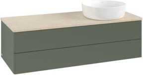 V&B Waschtischunterschrank Antao mit Beleuchtung, Farbe: Grau-Grün lackiert, B/T/H: 120 x 50 x 36 cm - Bild 1