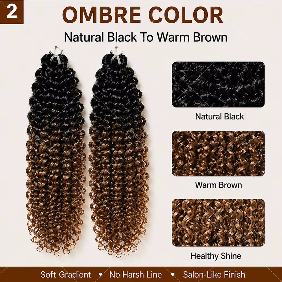 Wig Queen Echthaar-Häkelverlängerungen, Kinky Curly Feather Bundles, TB30 - Bild 3