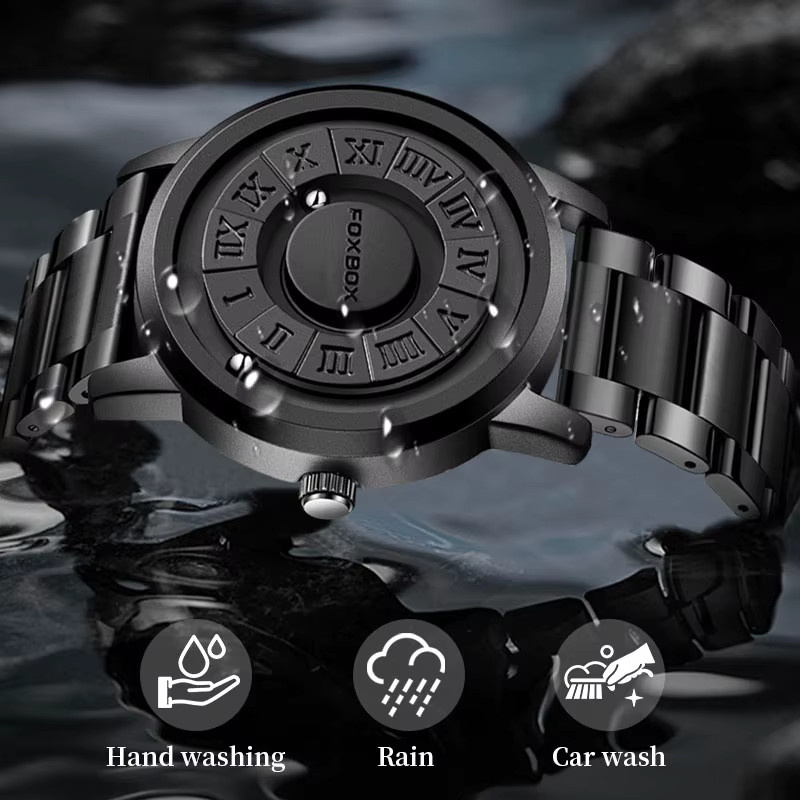 LIGE Armbanduhr Edelstahl, Quarz, Schwarz, Herren - Bild 3