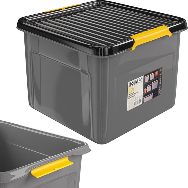 Stapelbare Aufbewahrungsbox von MONZANA in Grau/Anthrazit, B/T/H: 39 x 39 x 26 cm - Bild 1