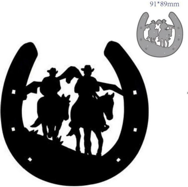 Metall-Schneideform Pferd für Scrapbooking und Handwerk in Schwarz - Bild 1