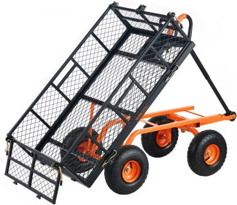 VEVOR Gartenkarre aus Metall mit 2-in-1-Griff und 400 kg Tragfähigkeit, kippbarer Bollerwagen mit 25,4 cm Reifen - Bild 1