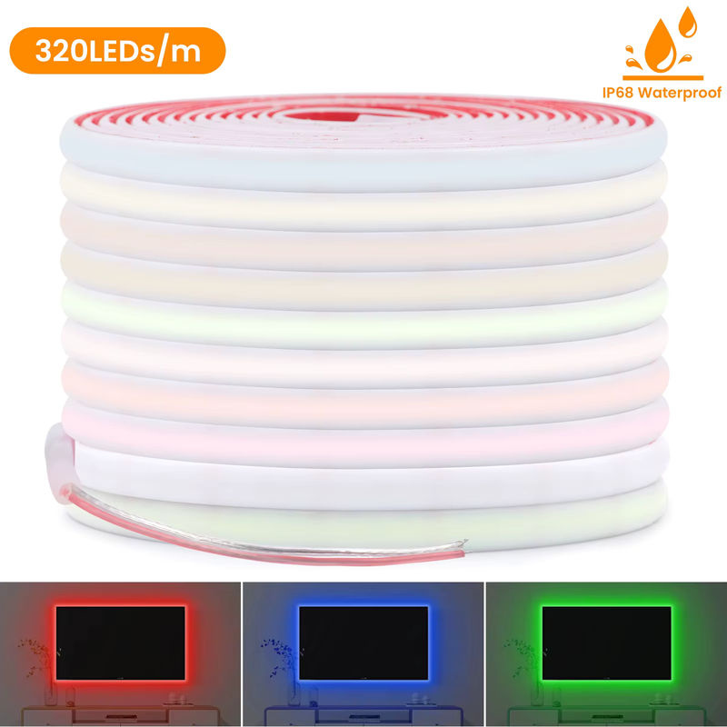 GAHADA COB-LED-Streifenlicht IP68 Wasserdicht, RGBW Lineares Neonlicht für Raum und Garten, Transparent mit Silikongehäuse - Bild 5