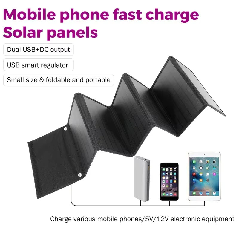 SNQP Faltbare Solarpanel-Tasche 1000 W mit USB-C und DC Anschlüssen, Schwarz, Wasserdicht für Outdoor-Abenteuer - Bild 3