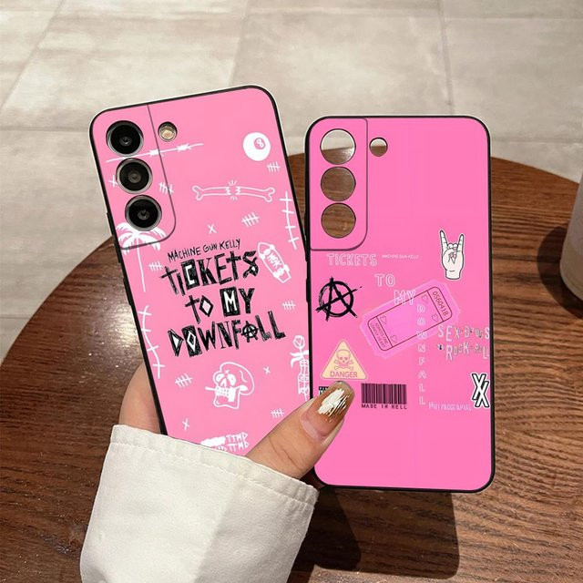 MGK M-Maschine Gun Kelly Handyhülle für Samsung Galaxy S24 Ultra S23 S22 S21 S20 S25 Plus A54 A34 A53 A16 in Schwarz oder Pink - Bild 1