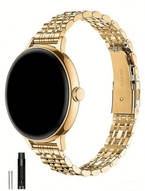 SANJIAOTANG Uhrenarmband Edelstahl, Gold, Unisex - Bild 1