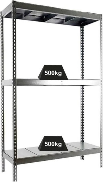 PROREGAL Schwerlastregal Metal Beast Three aus Metall, grau, H x B x T: 200 x 210 x 60 cm - Bild 1