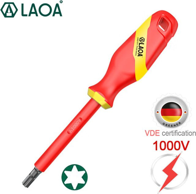 LAOA VDE Isolierter Pflaumenblüten-Schraubendreher 1000 V in Rot für Elektriker - Bild 1