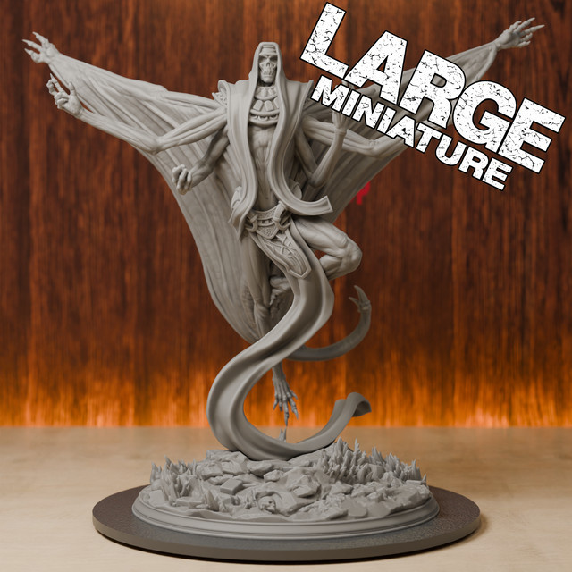 HENGSHI Uralter Untoter Monster-Lich-Boss, Mini-Figur, DND Pathfinder, Harz, Grau - Bild 1