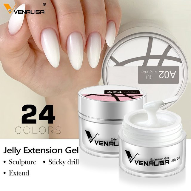 VENALISA Jelly Gel Milky White, Nagellack, 50 ml, Glänzend - Bild 1