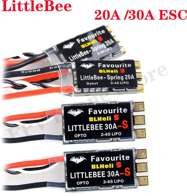 FVT LITTLEBEE BLHeli_S ESC Spring 20A 2-4s / 30A 2-6s für RC FPV Racing Drone, Schwarz - Bild 1