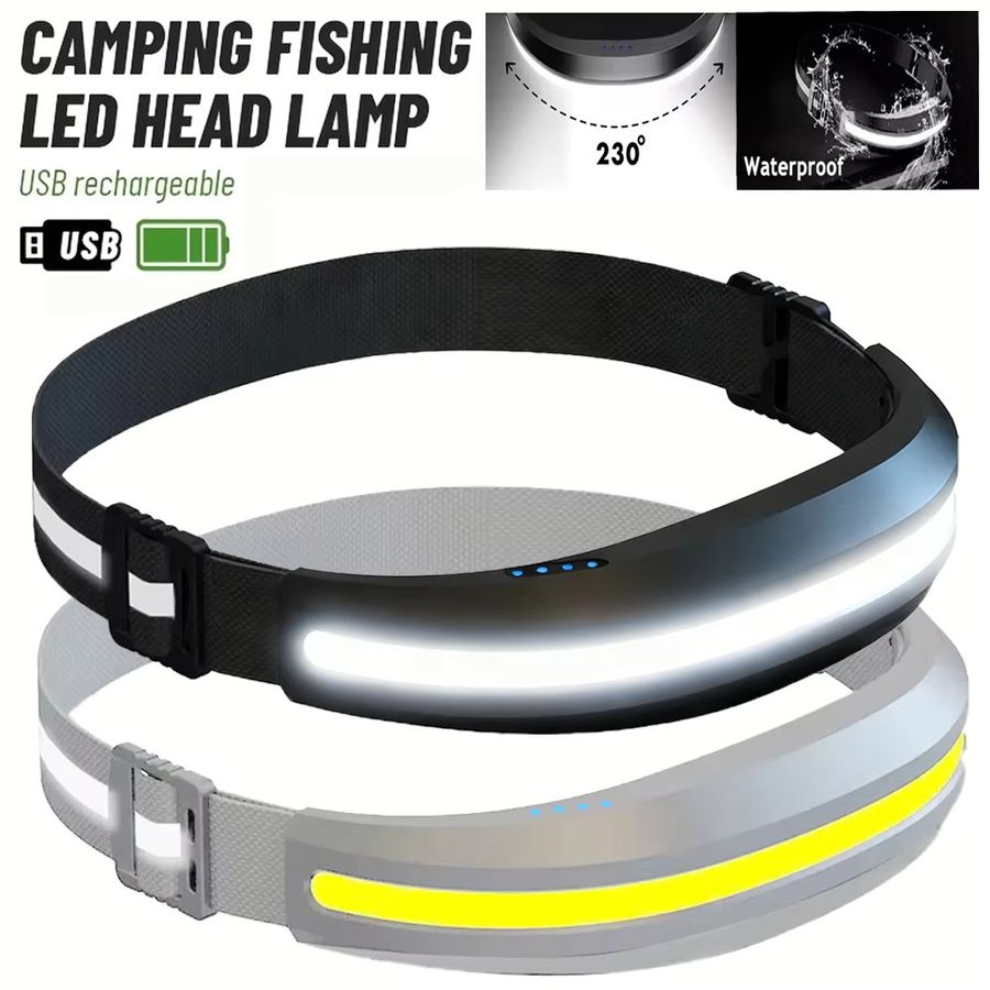 ZHIYU Stirnlampe mit superhellem LED-Scheinwerfer, wiederaufladbar über USB und rotem Notfalllicht für Outdoor, Camping und Angeln - Bild 7