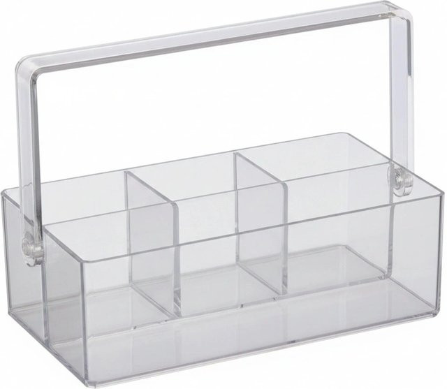 Relaxdays Organizer aus Kunststoff in Transparent mit Griff, B/T/H: 18,5 x 25,5 x 13,5 cm - Bild 1