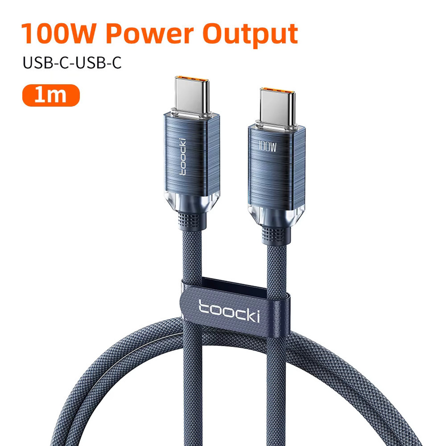 Toocki PD100W USB-C auf USB-C Schnellladekabel in Blau - Bild 7