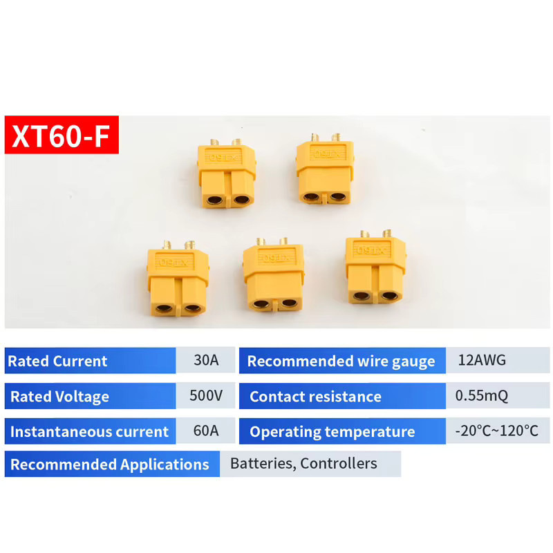 20 Stück JINH XT60 Stecker Set mit männlichen und weiblichen Rundsteckern in Gelb für RC Lipo Batterien und elektrische Anwendungen - Bild 2