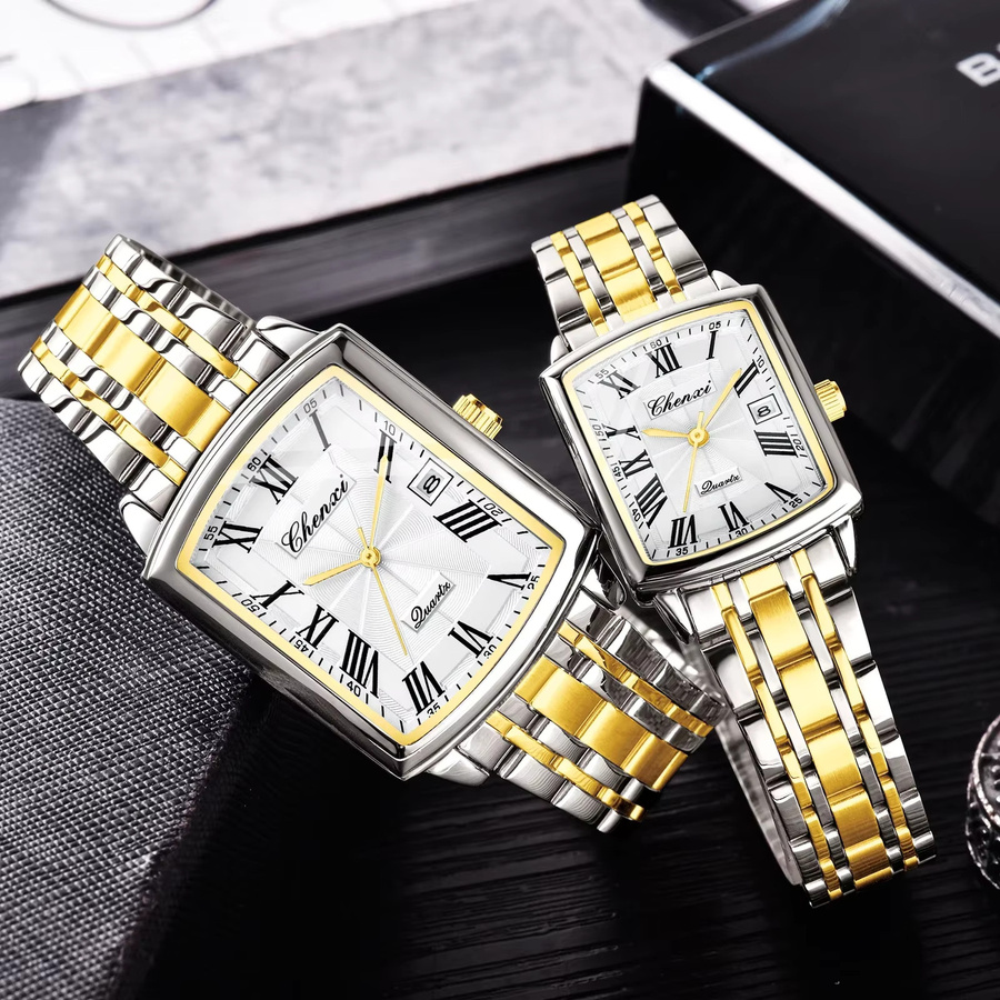 CHENXI Armbanduhr Edelstahl, Quarz, Gold, Herren - Bild 2