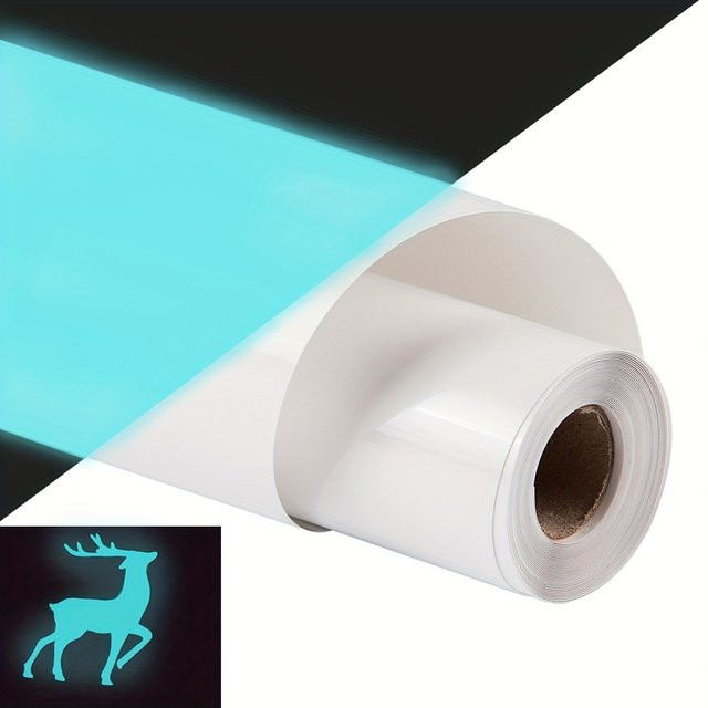 Guangyintong HTV Wärmeübertragungs-Vinylrolle im Dunkeln leuchtend, Blau, Breite: 30,48 cm, Länge: 243,84 cm - Bild 1