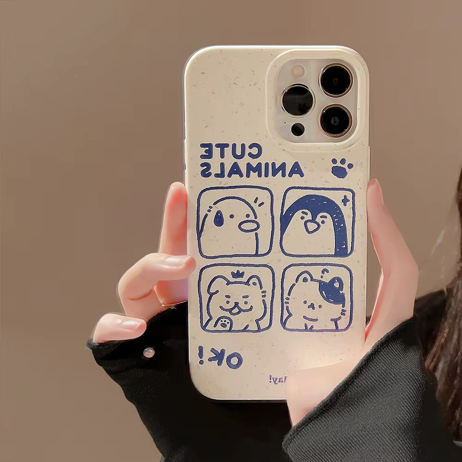 MUQGEW Handyhülle mit Cartoon-Tier-Graffiti Design für iPhone 11 bis iPhone 16 Pro Max, stoßfeste Schutzhülle - Bild 3