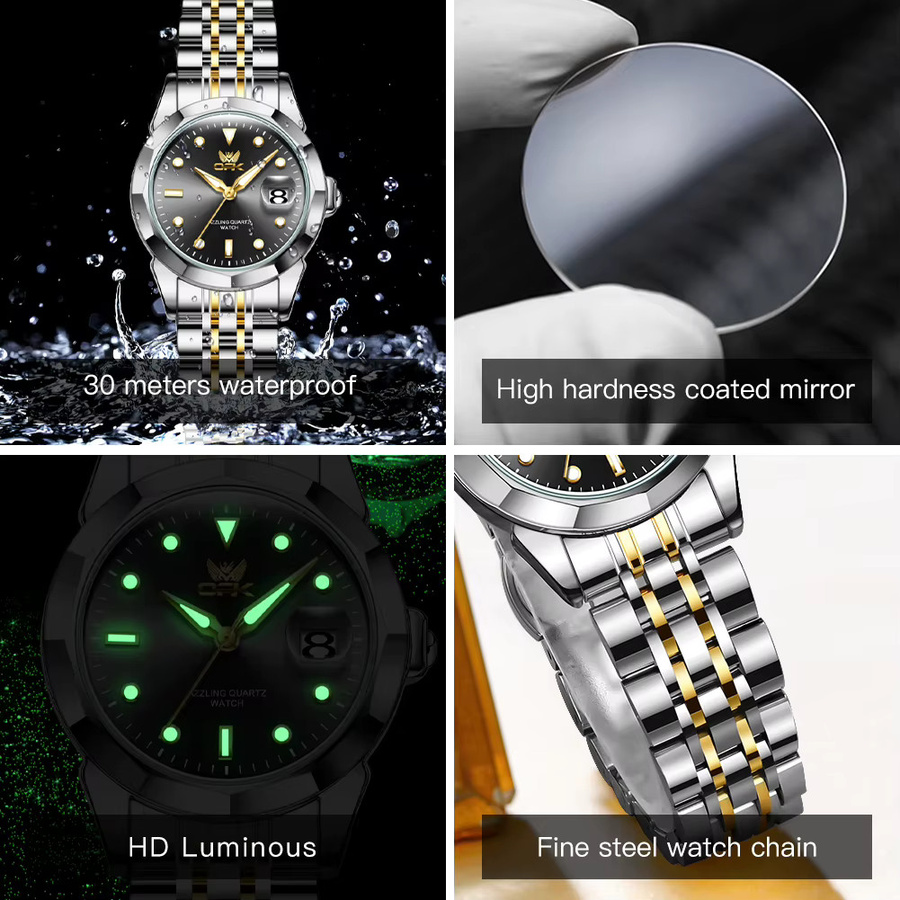 OPK Armbanduhr, Quarz, Edelstahl, Gold, Herren - Bild 5
