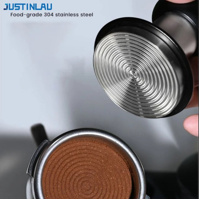 JUSTINLAU Kaffeestampfer 58 mm aus Edelstahl mit konstantem Druck und Federbelastung für Espresso - Bild 1
