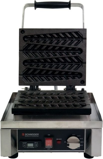 Schneider Waffeleisen aus Edelstahl mit digitalem Timer und Display in Silber, B/T/H: 30 x 42 x 29,5 cm - Bild 1