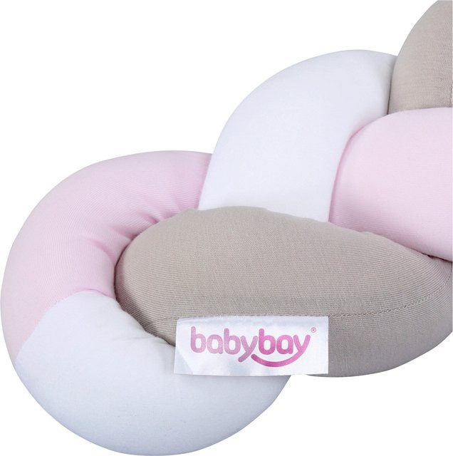 Babybay Nestchenschlange Jersey geflochten aus Baumwolle in Rosa und Pink, Länge: 200 cm - Bild 1