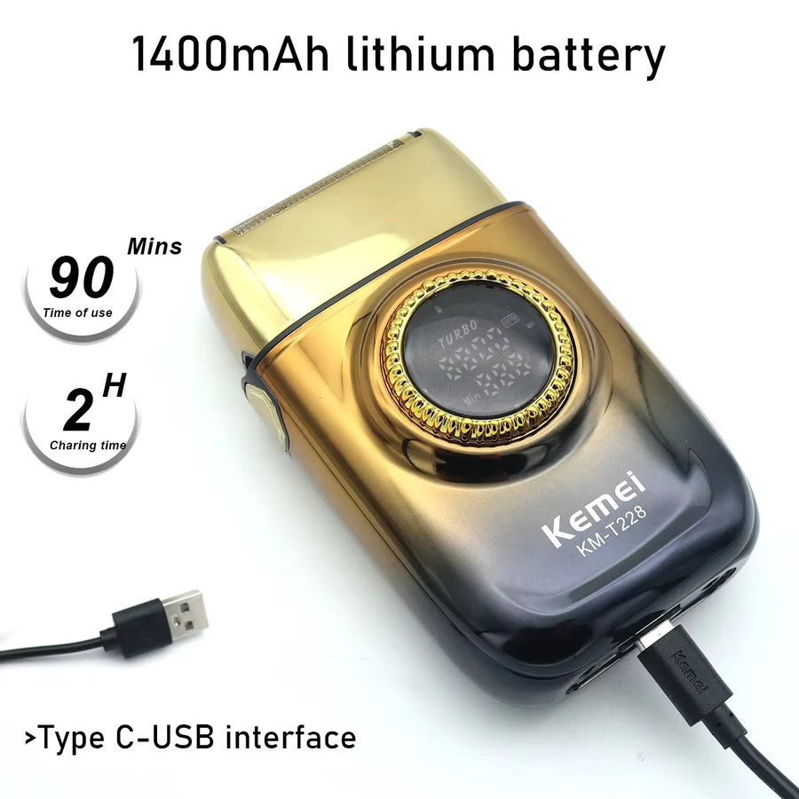 Kemei KM-T228 Elektrischer Rasierer, Gold, Herren - Bild 3