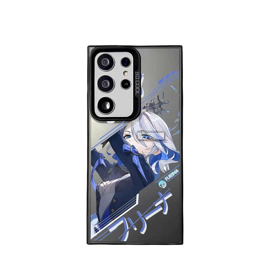 Genshin Impact Furina Silikon Handyhülle für Samsung Galaxy S25 Edge S24 S23 S22 S21 S20 Ultra in Silber - Bild 4