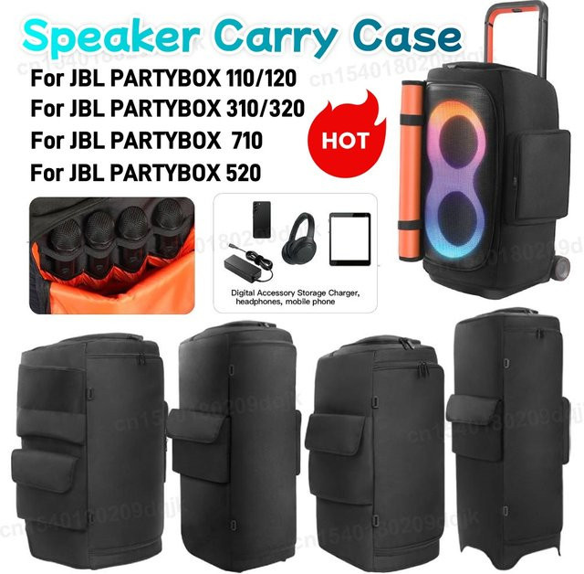 Schutzhülle aus Nylon für JBL PartyBox 1000, 710, 520, 310, 320, 110 und 120 in Schwarz als doppelseitige Staubschutzabdeckung - Bild 1