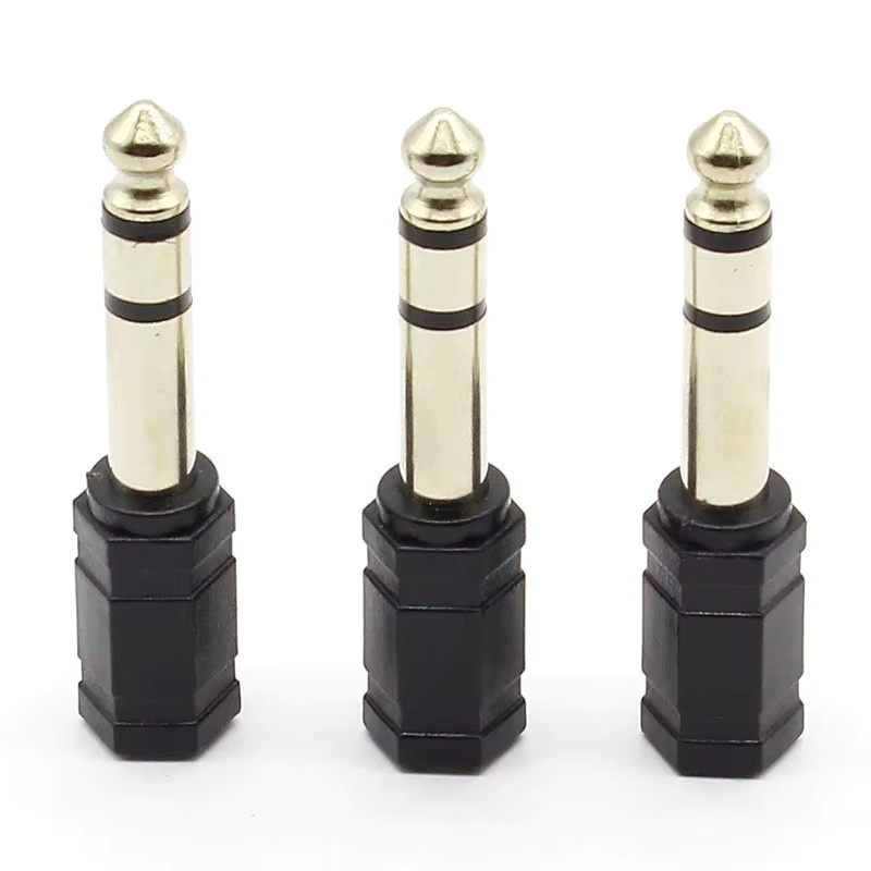 ELECAPITAL 3er Set Audio Adapter Set: 6,35 mm Mono Stecker auf 3,5 mm Stereo/Mono Klinke - Bild 3