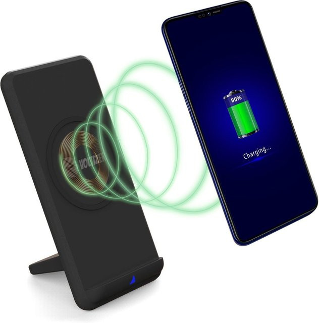 Coemo Kabelloses Ladegerät Wireless Charger Einzel-Ladestation in Schwarz - Bild 1